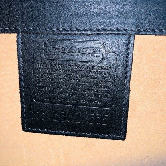 Coach Black Leather Hard Sided 4.5" Briefcase Rare Nos Vintage Made In The USA. - Picture 7 of 16